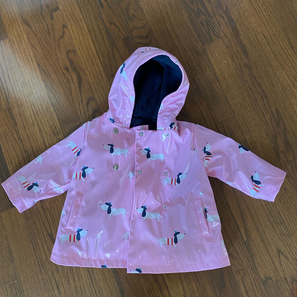 Jacadi fleece lined glossy raincoat